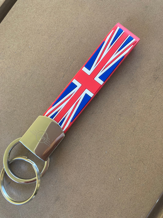 Union Jack short rubber key lanyard