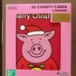 Percy Pig paper Christmas cards.  Small, four designs