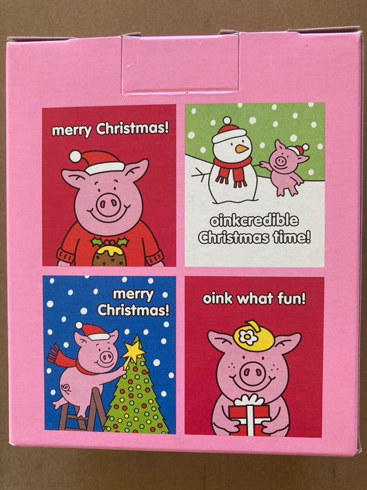 Percy Pig paper Christmas cards.  Small, four designs