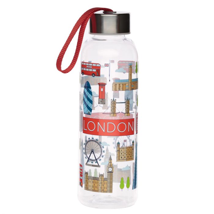 London Icons 500 ml water bottle with metallic lid