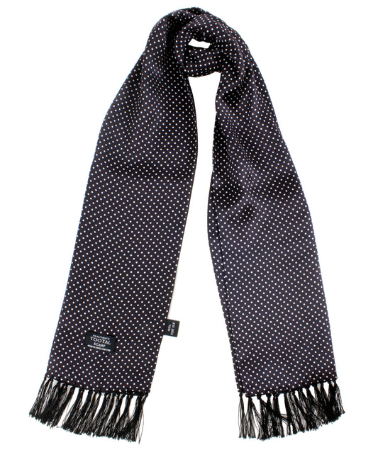 Tootal 100% Silk Small Dot Scarf in Black TL3805 026