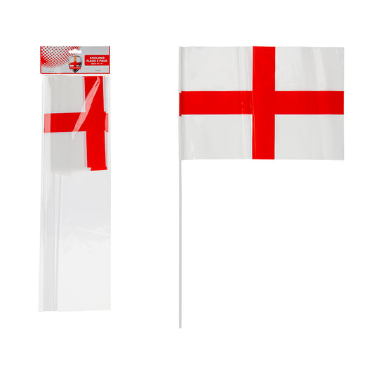 English Handheld Flag on stick pack of three