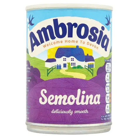 A tin of Ambrosia Semolina
