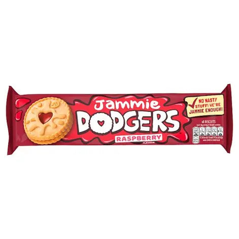 A packet of Raspberry Jammie Dodger biscuits