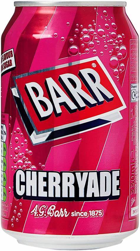 A 330ml can of Barrs Cherryade