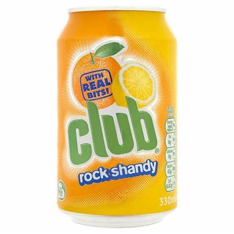 A can of Club Rock Shandy - with real bits.  330ml