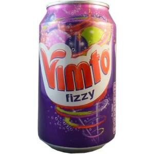 A can of Vimto Fizzy Drink 330ml