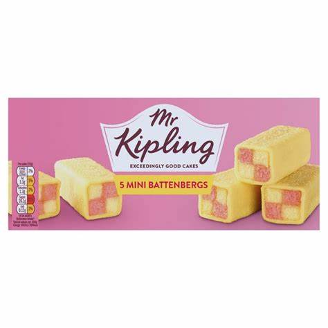 Battenberg Cakes x 5 Mini - Mr Kipling  FROZEN
